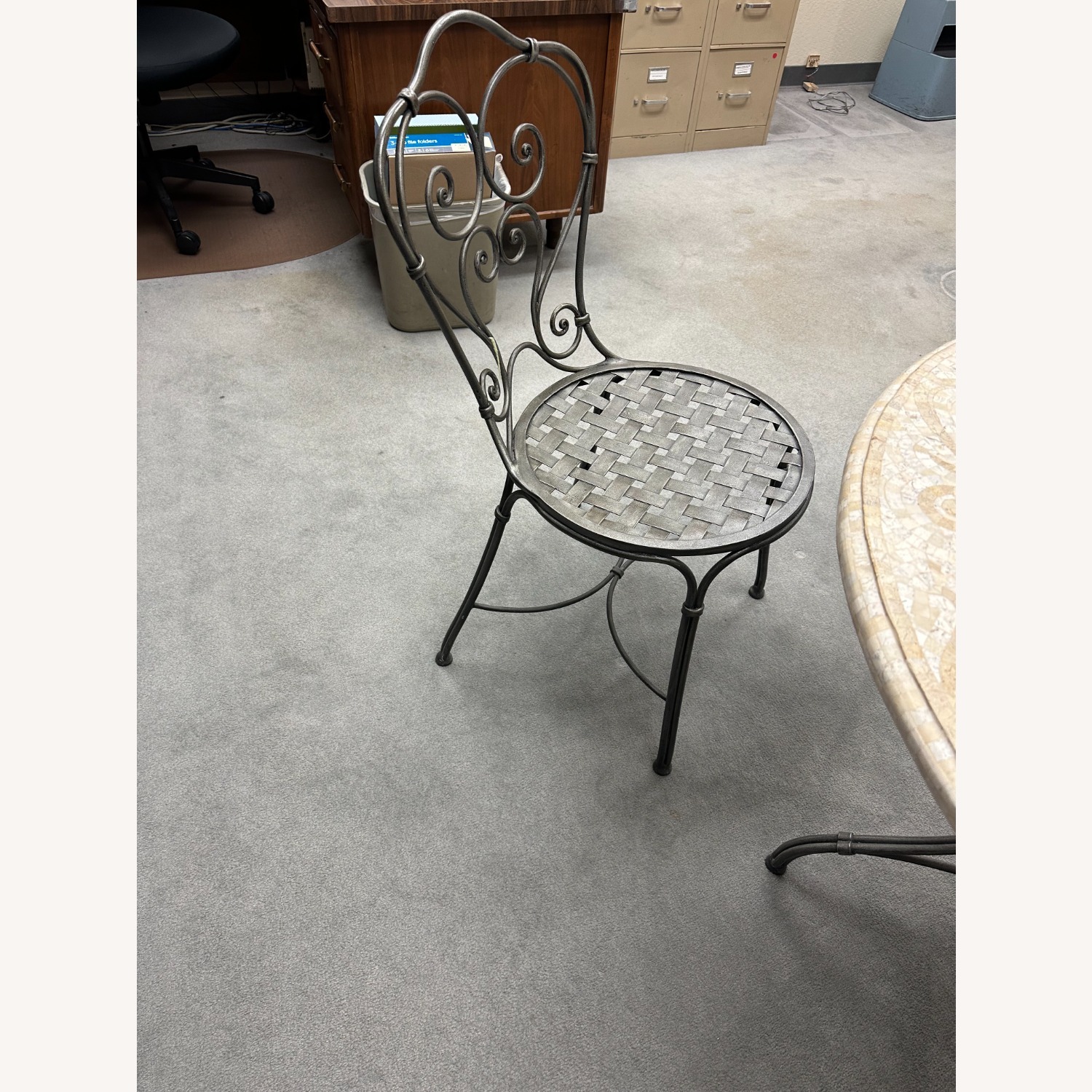 Ethan Allen Light Gray Metal Dining Chairs - image-6