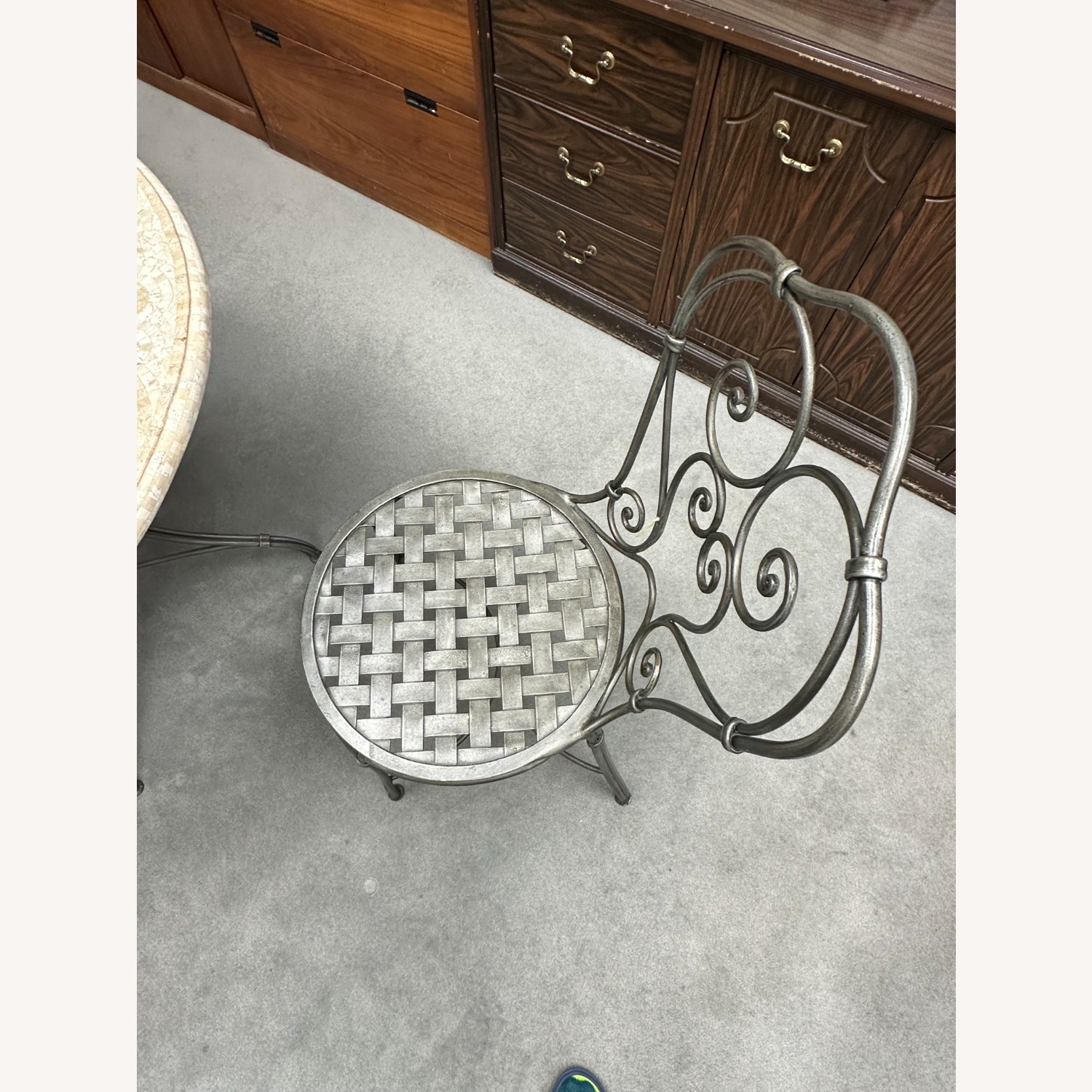 Ethan Allen Light Gray Metal Dining Chairs - image-2