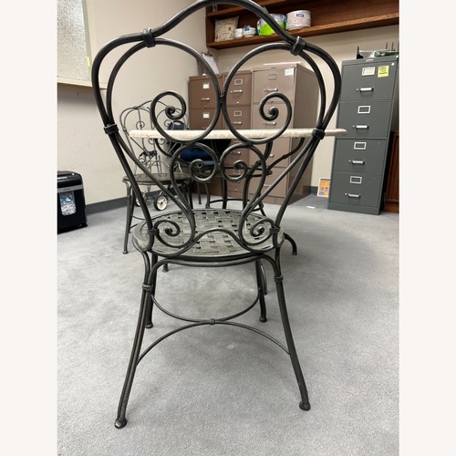 Used Ethan Allen Light Gray Metal Dining Chairs for sale on AptDeco