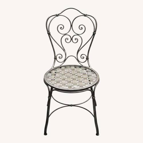 Used Ethan Allen Light Gray Metal Dining Chairs for sale on AptDeco