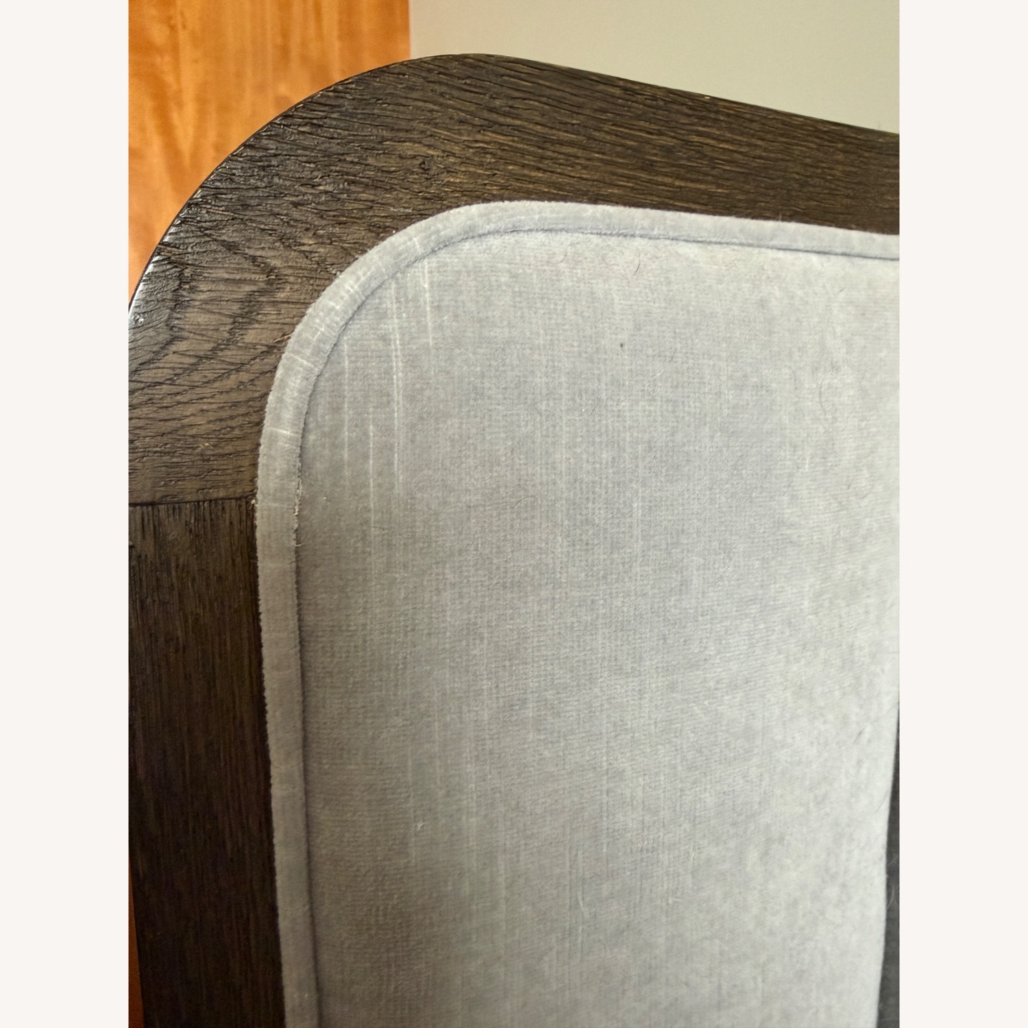 Light Gray Velvet and Wood  King Bed - image-4