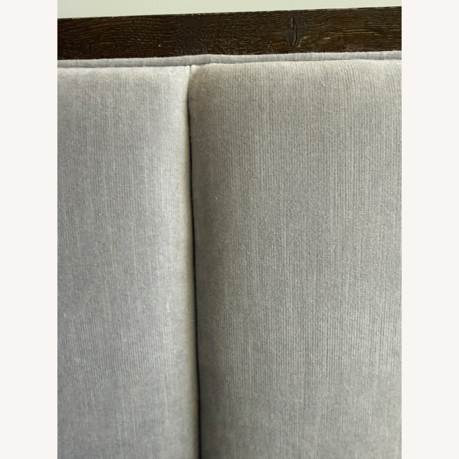 Light Gray Velvet and Wood  King Bed - image-5