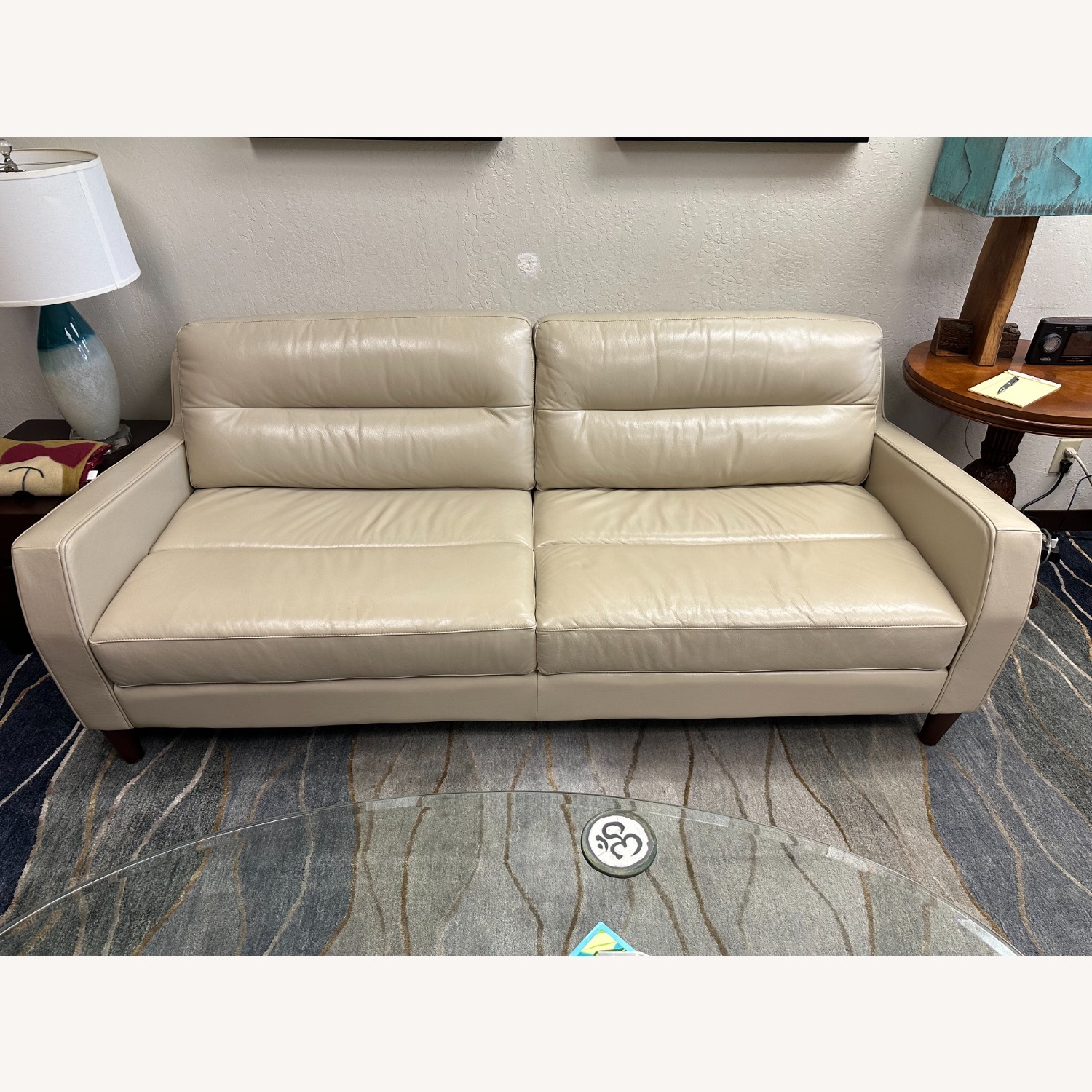 Natural Leather 3+ Seater Sofa - image-4