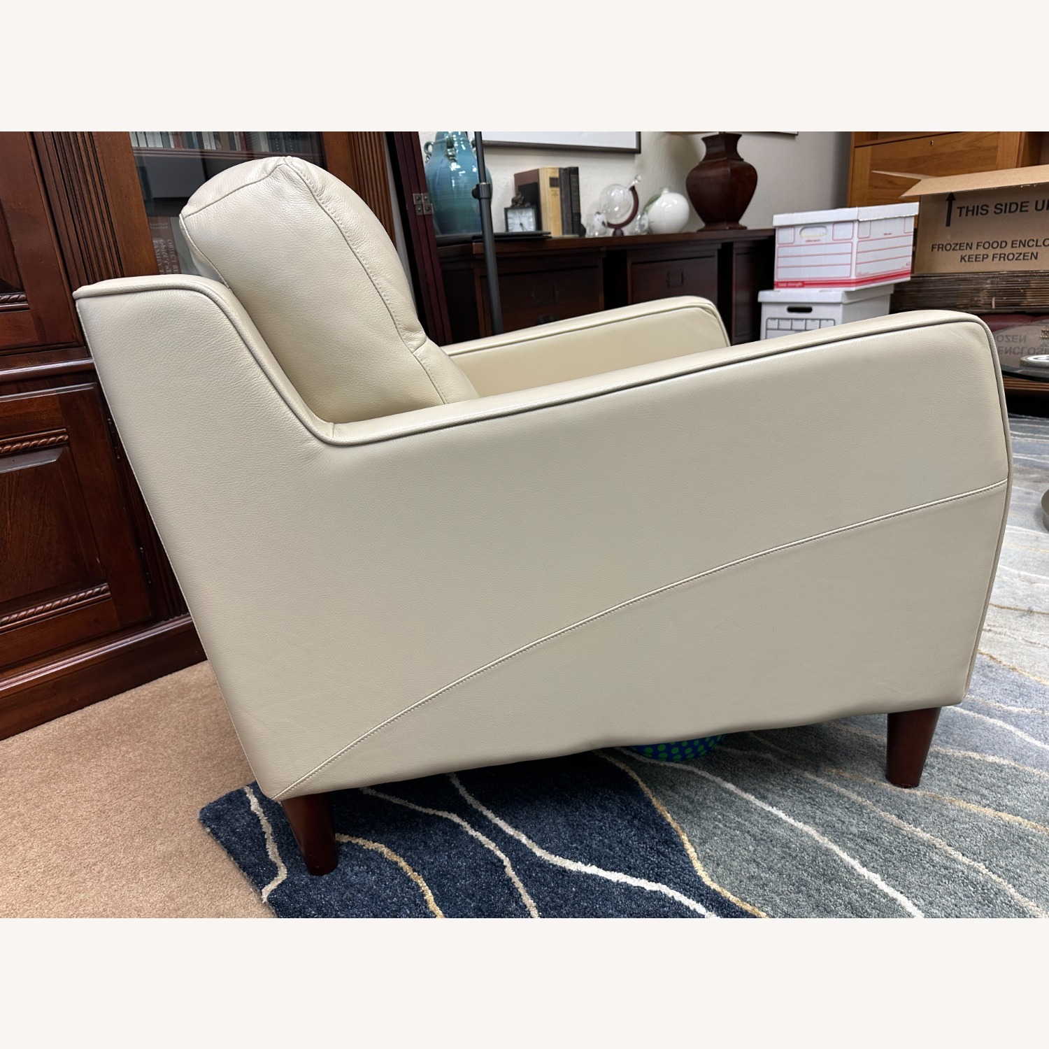 Natural Leather Armchair - image-4