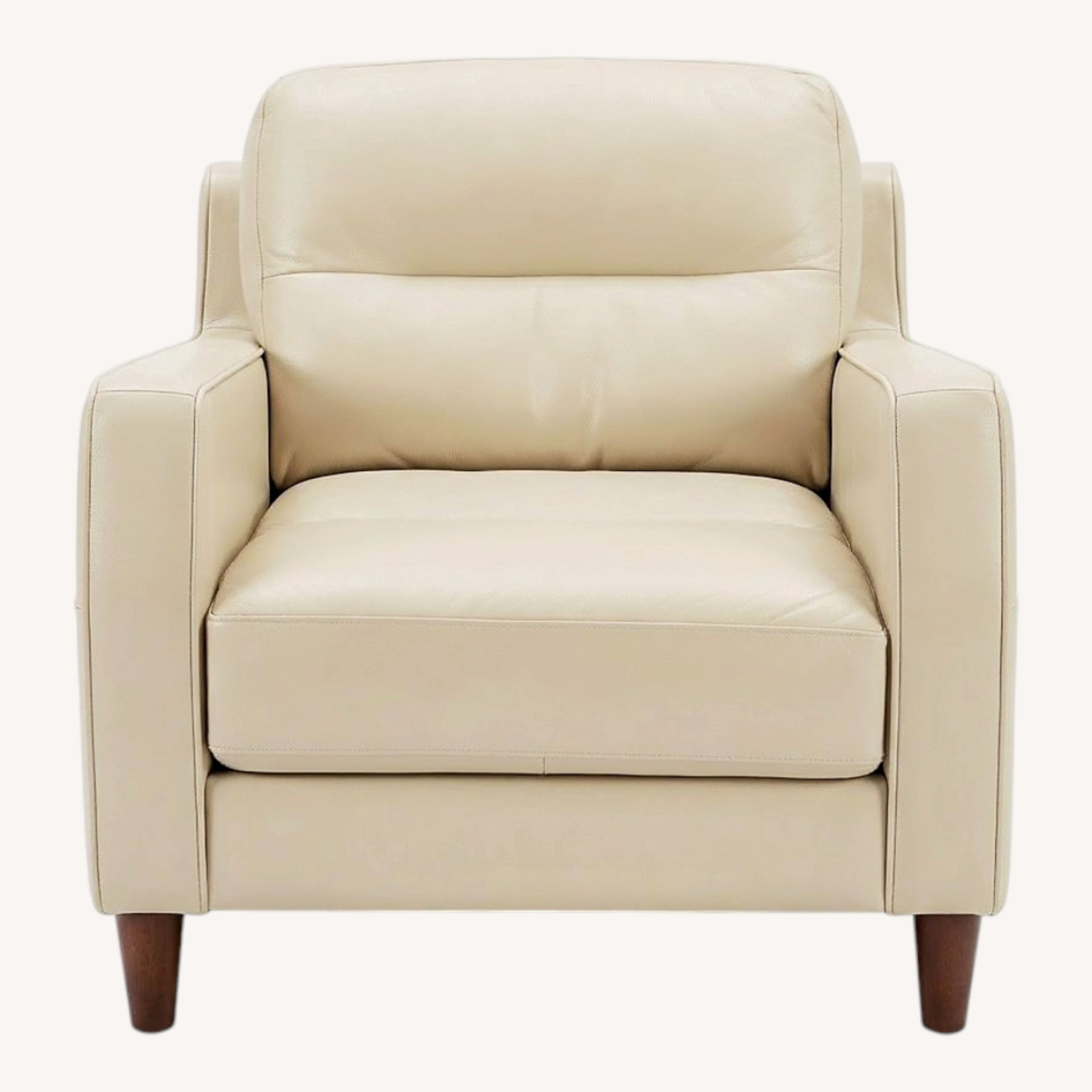 Natural Leather Armchair - image-0