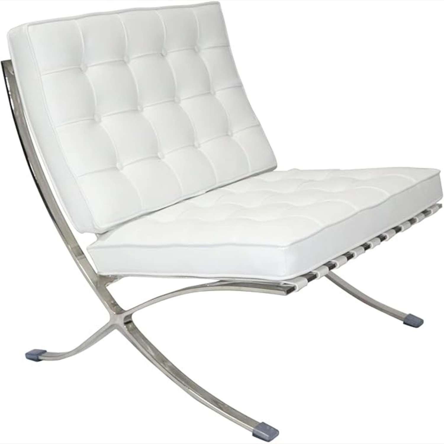 White Leather Accent Chair - image-6