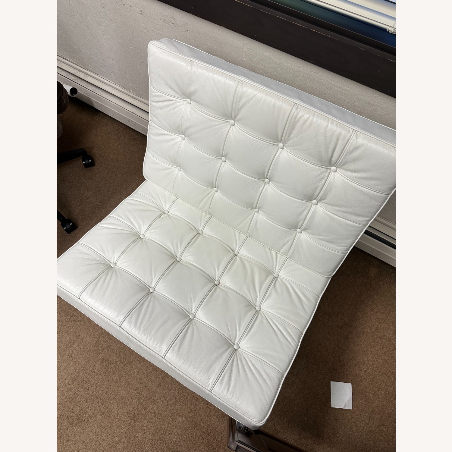 White Leather Accent Chair - image-2