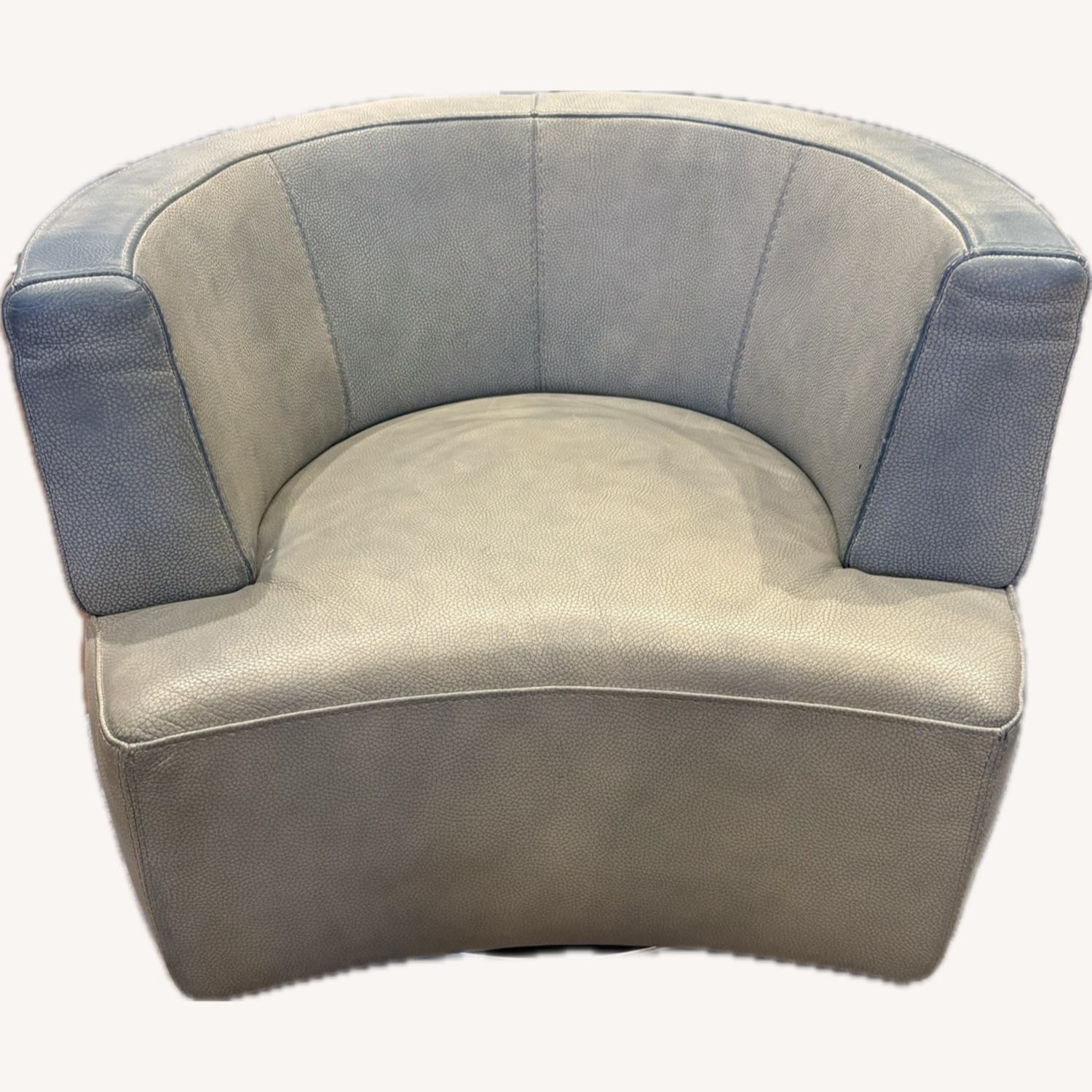 Roche Bobois Digital Blue Leather Armchair - image-2