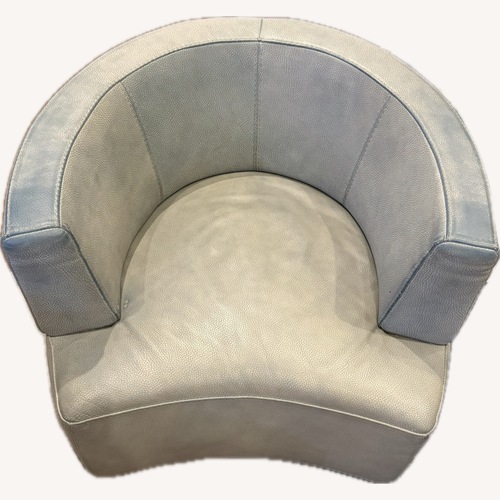 Used Roche Bobois Digital Blue Leather Armchair for sale on AptDeco