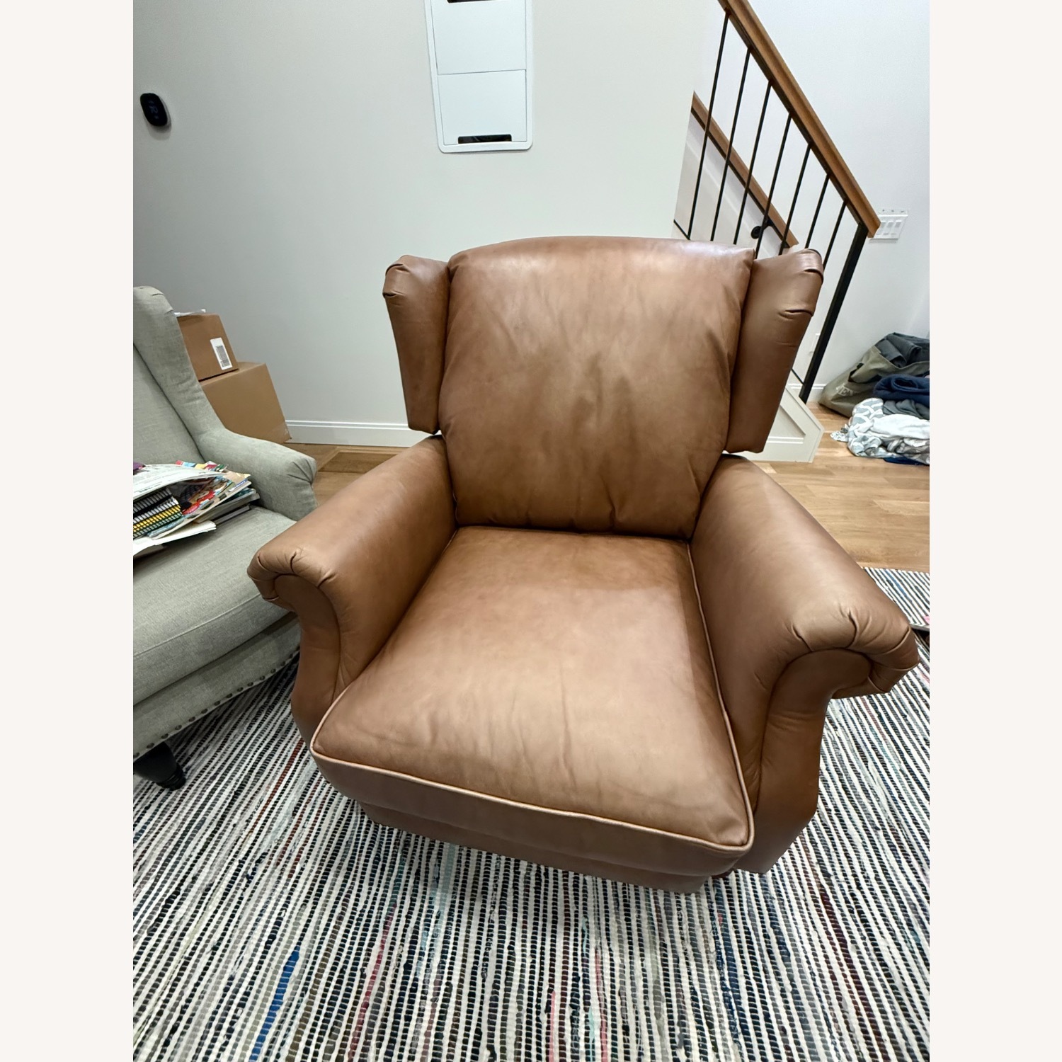 Pottery Barn Brown Leather Recliner - image-2