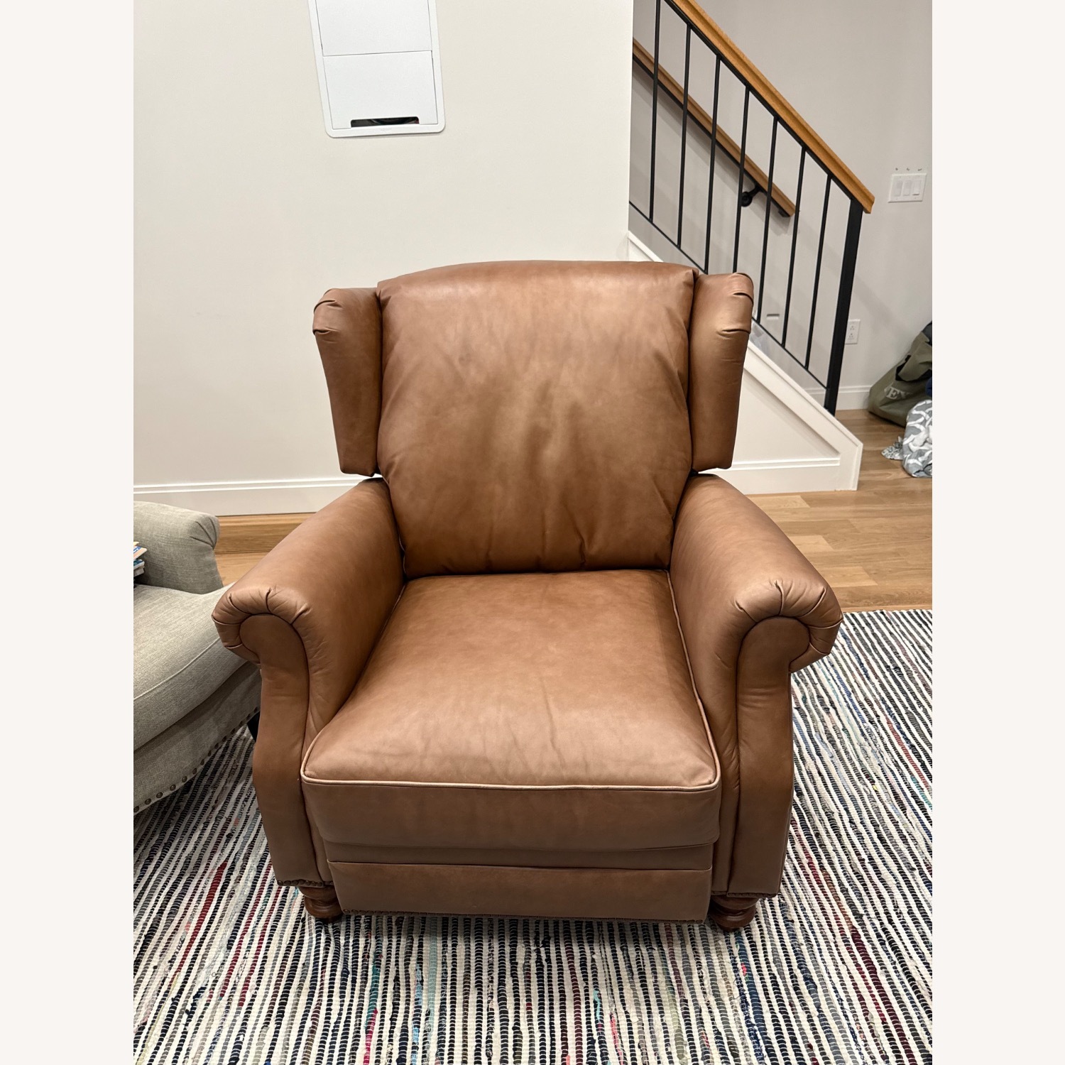 Pottery Barn Brown Leather Recliner - image-1