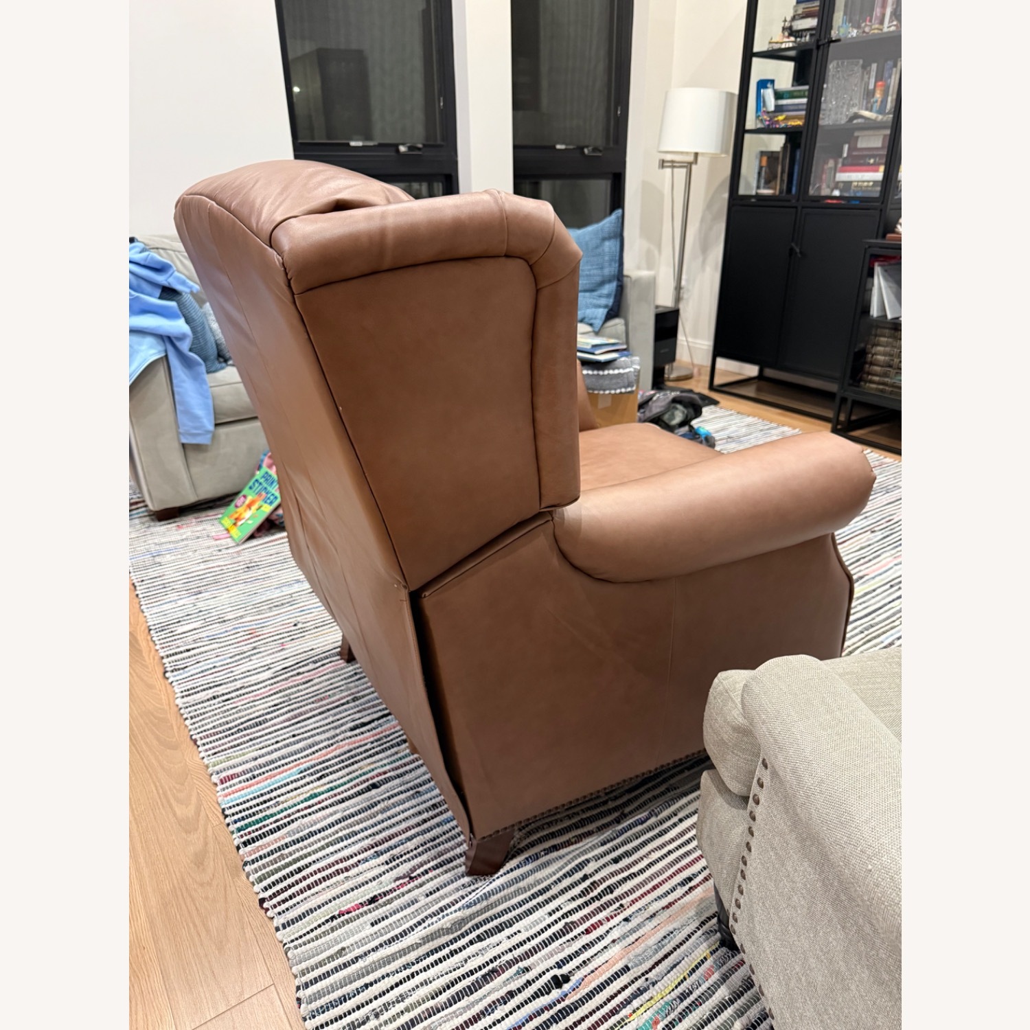 Pottery Barn Brown Leather Recliner - image-4