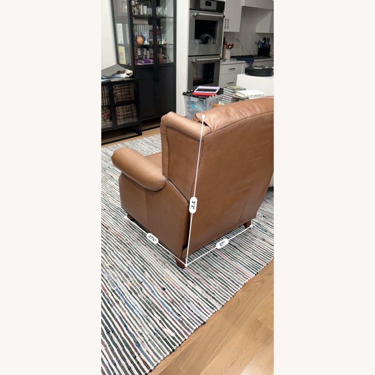 Pottery Barn Brown Leather Recliner - image-6