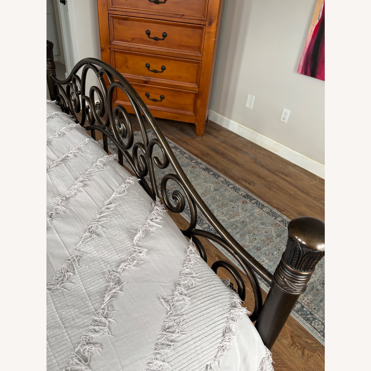 Black Metal Queen Bed - image-3