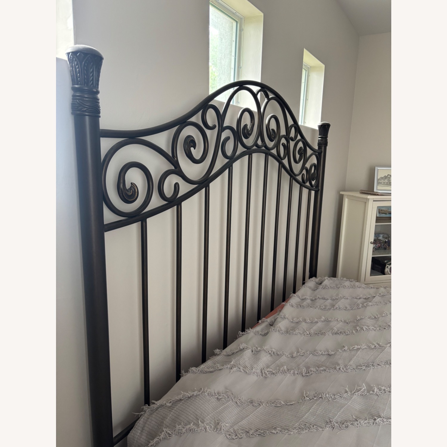 Black Metal Queen Bed - image-2