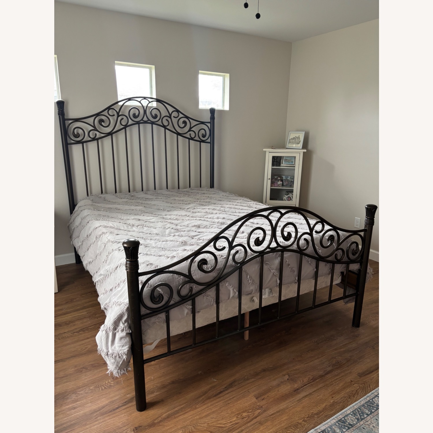 Black Metal Queen Bed - image-1