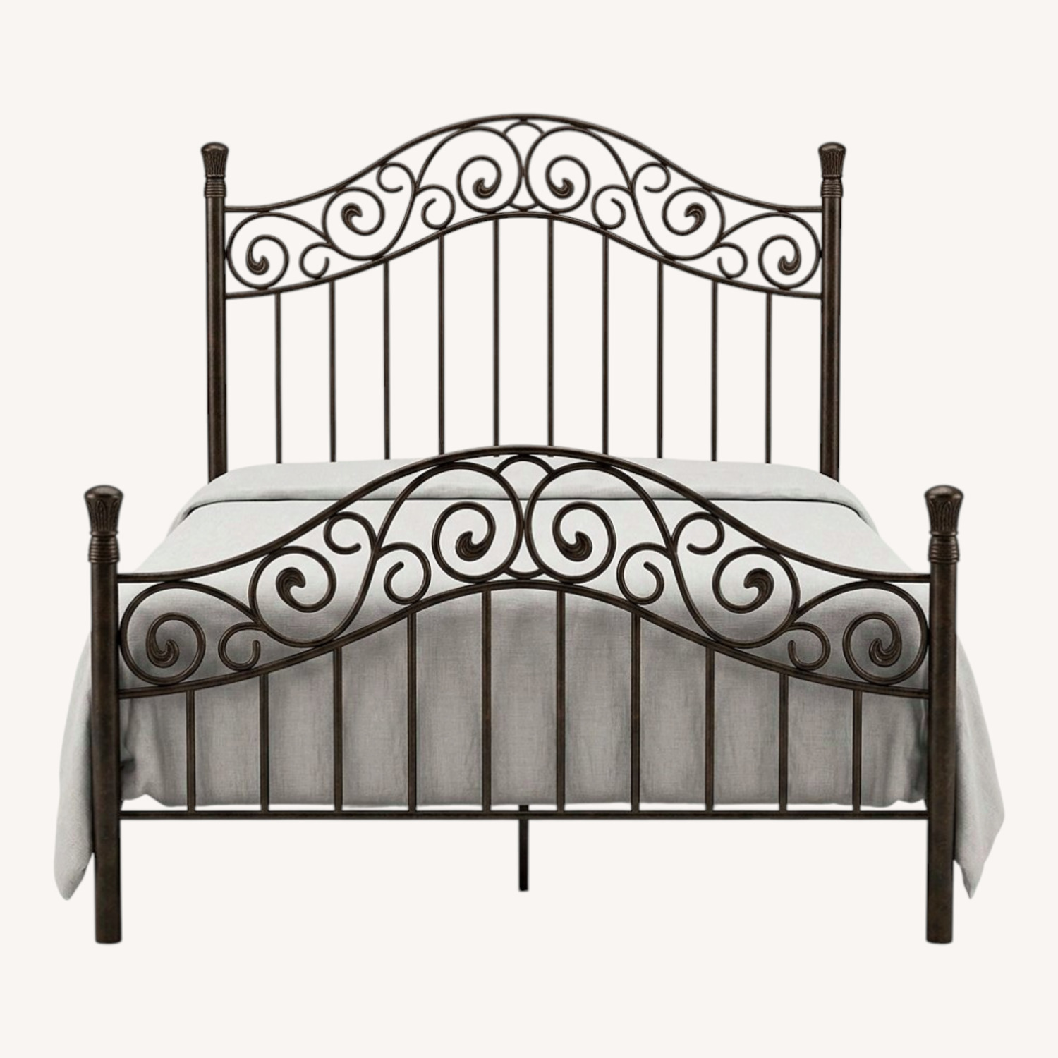 Black Metal Queen Bed - image-0