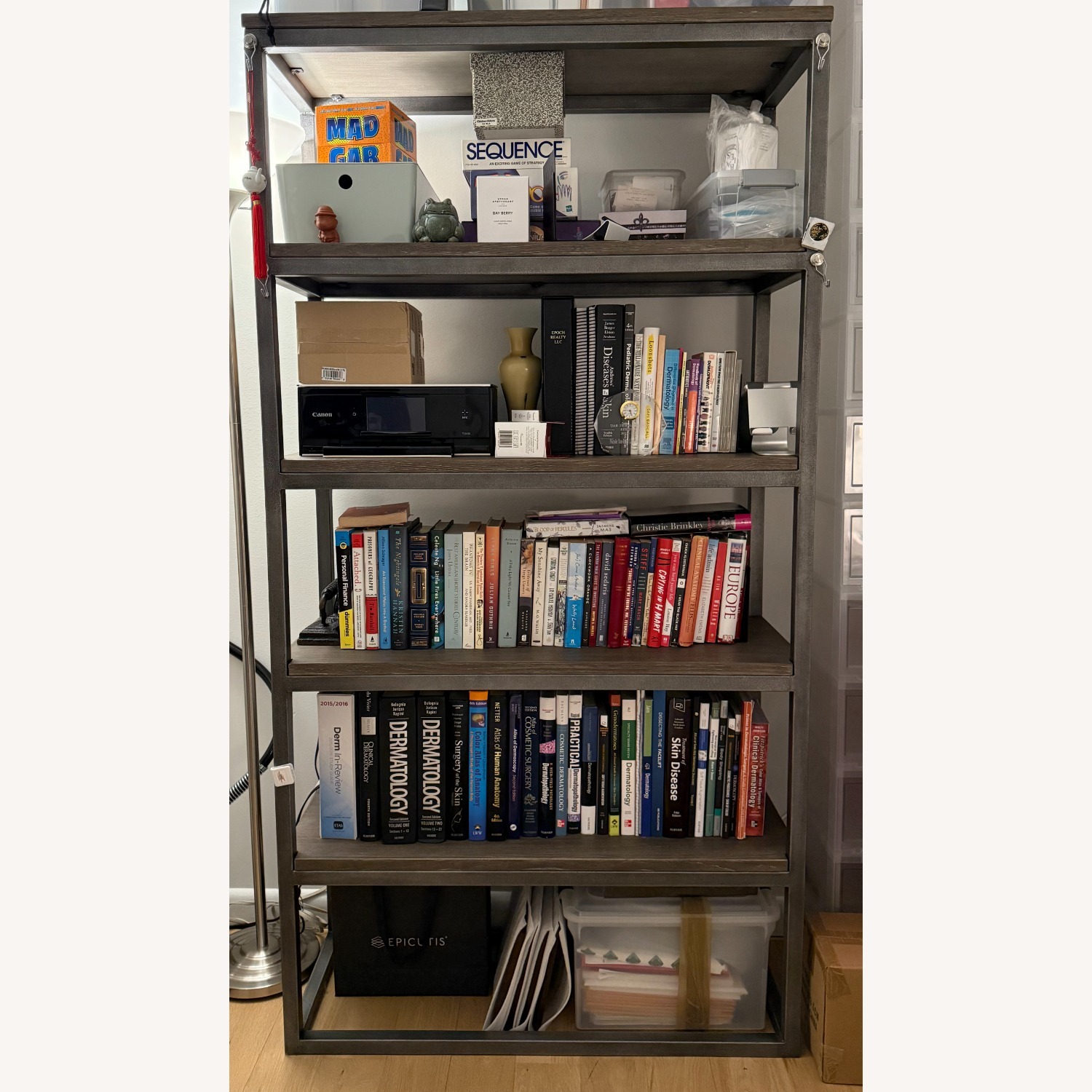 Arhaus Palmer Dark Gray Metal Bookcase - image-1