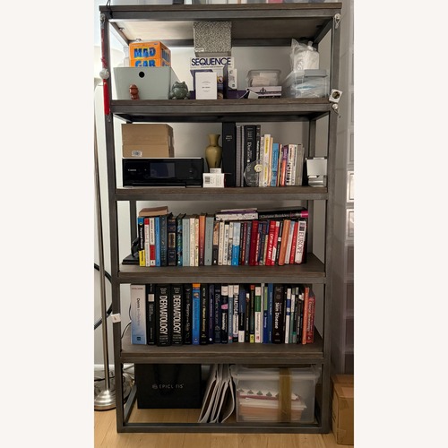 Used Arhaus Palmer Dark Gray Metal Bookcase for sale on AptDeco