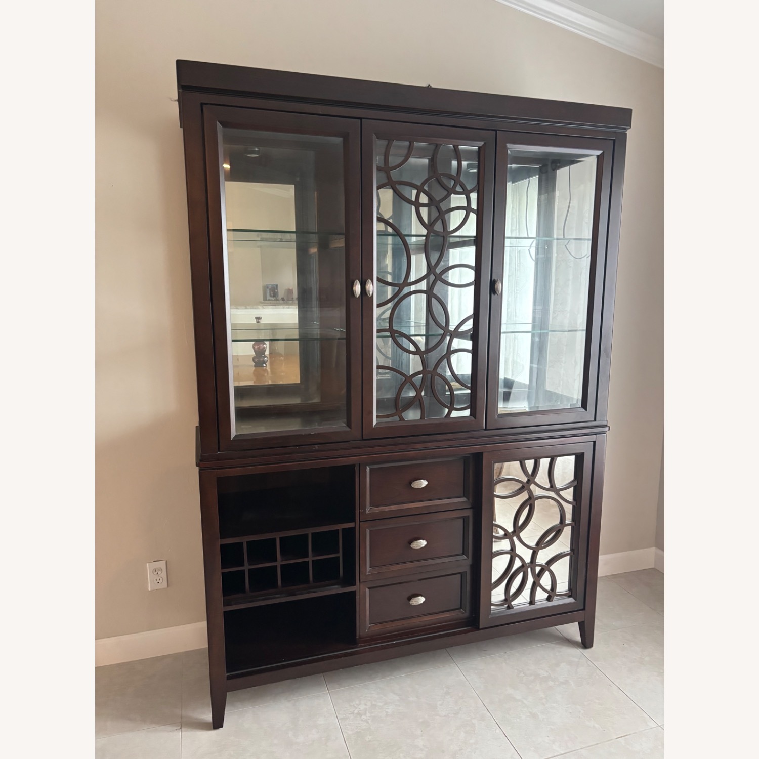 Rooms To Go Dark Brown Wood Sideboard - image-3