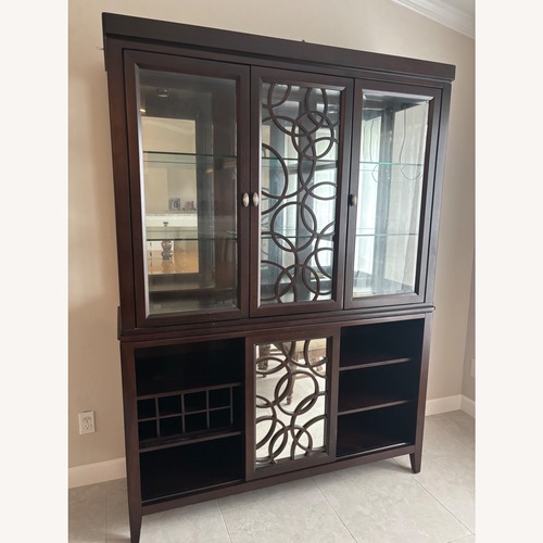 Used Rooms To Go Dark Brown Wood Sideboard for sale on AptDeco