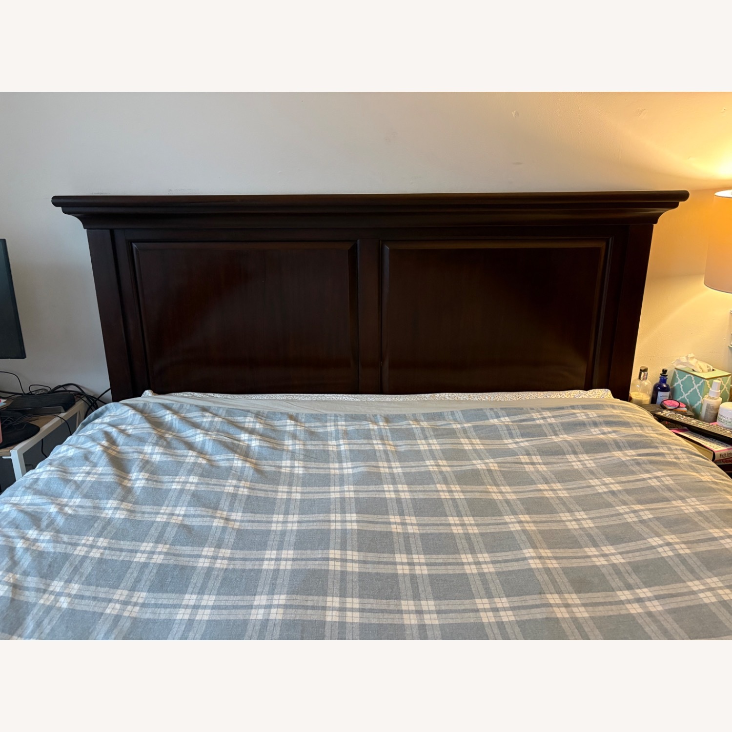 Pottery Barn Hudson Dark Brown Wood Queen Bed - image-7