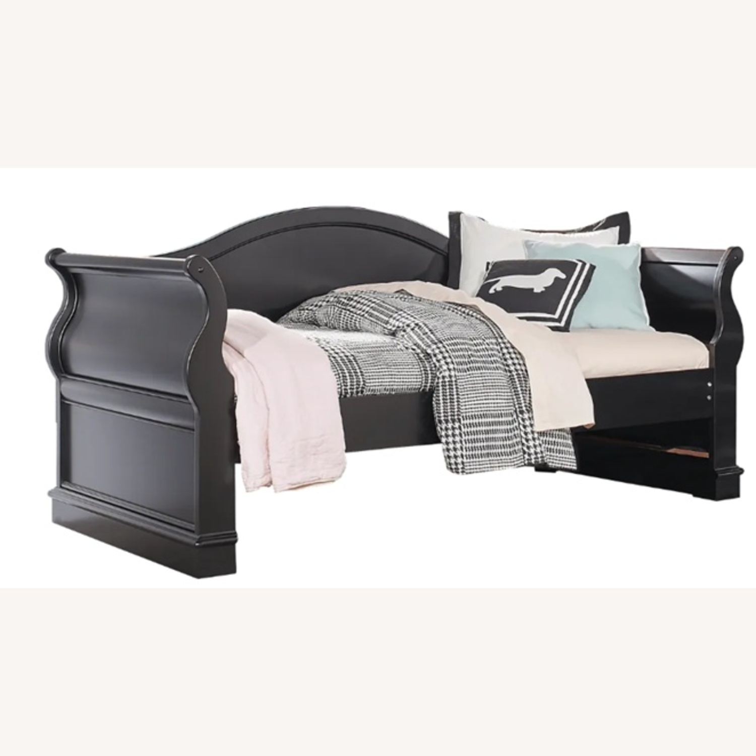 Rooms To Go Oberon Black Wood Daybed - image-5