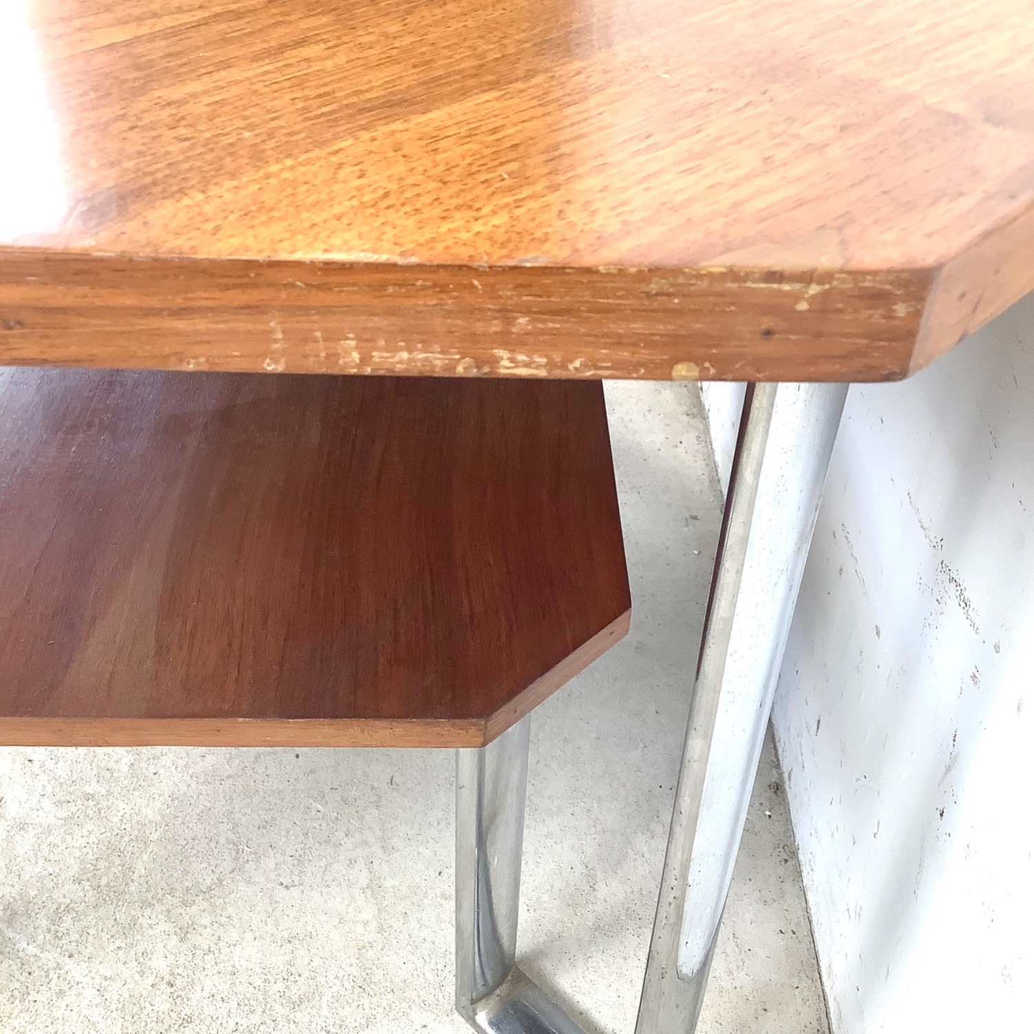Vintage Modern Coffee Table with Chrome Base - image-14