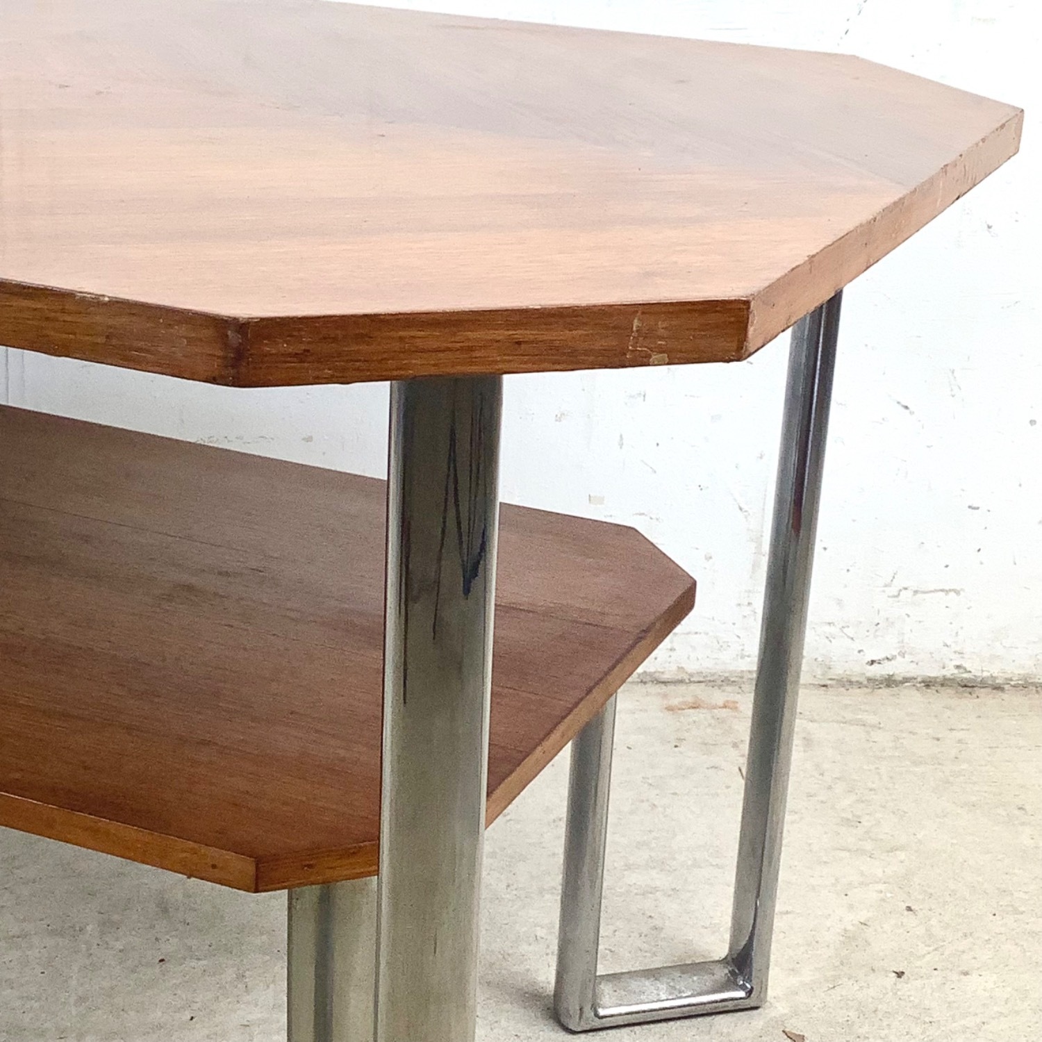 Vintage Modern Coffee Table with Chrome Base - image-17