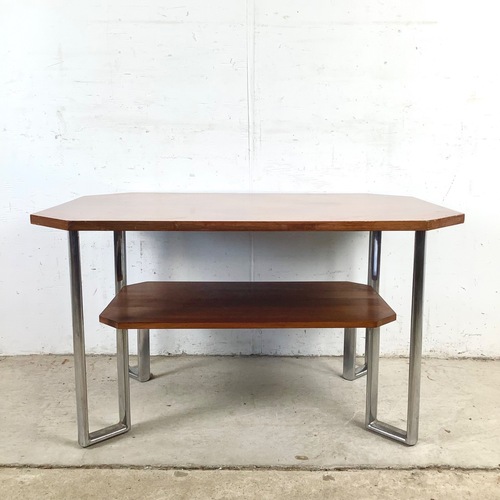Used Vintage Modern Coffee Table with Chrome Base for sale on AptDeco
