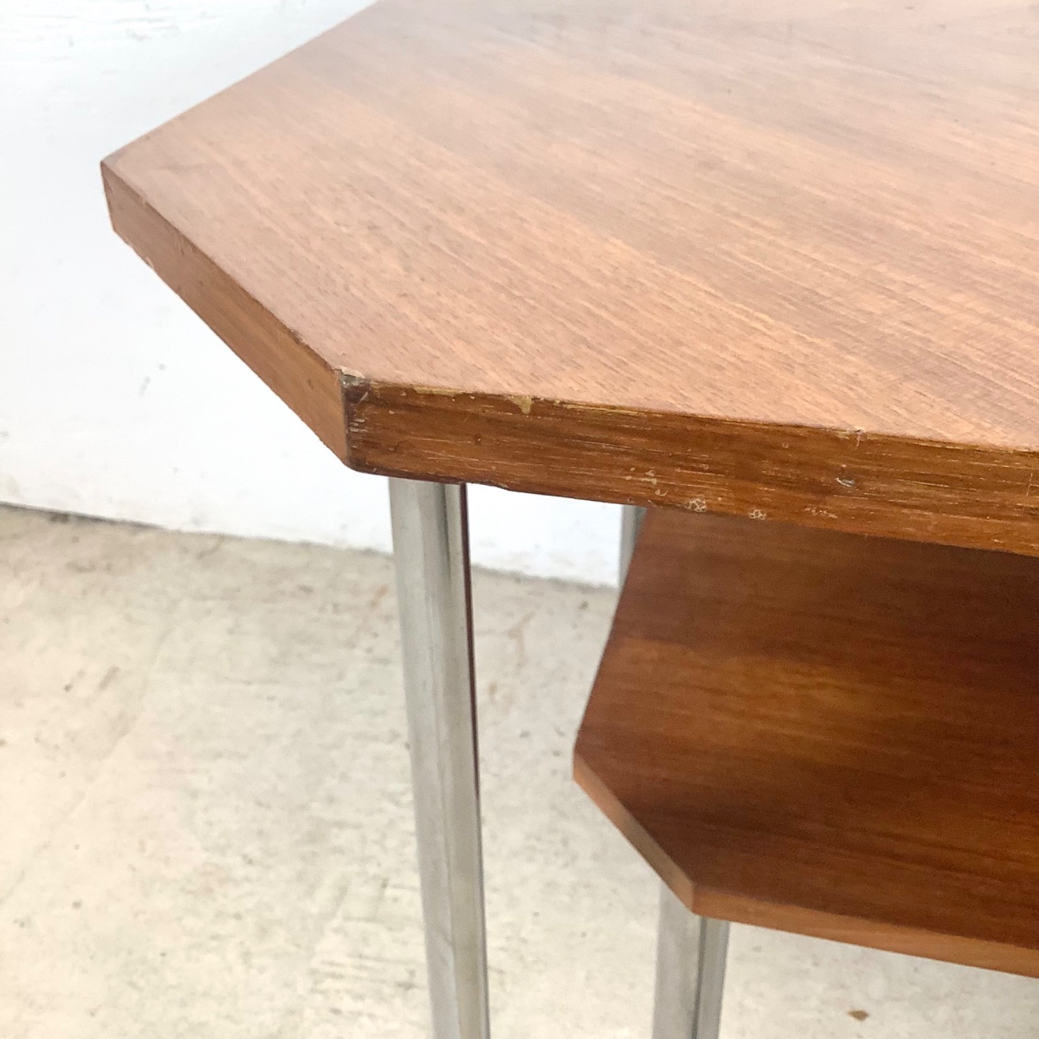 Vintage Modern Coffee Table with Chrome Base - image-7