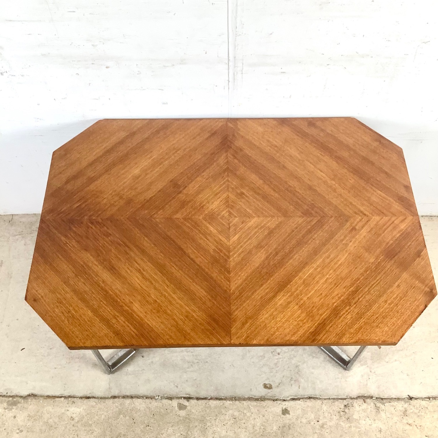 Vintage Modern Coffee Table with Chrome Base - image-4