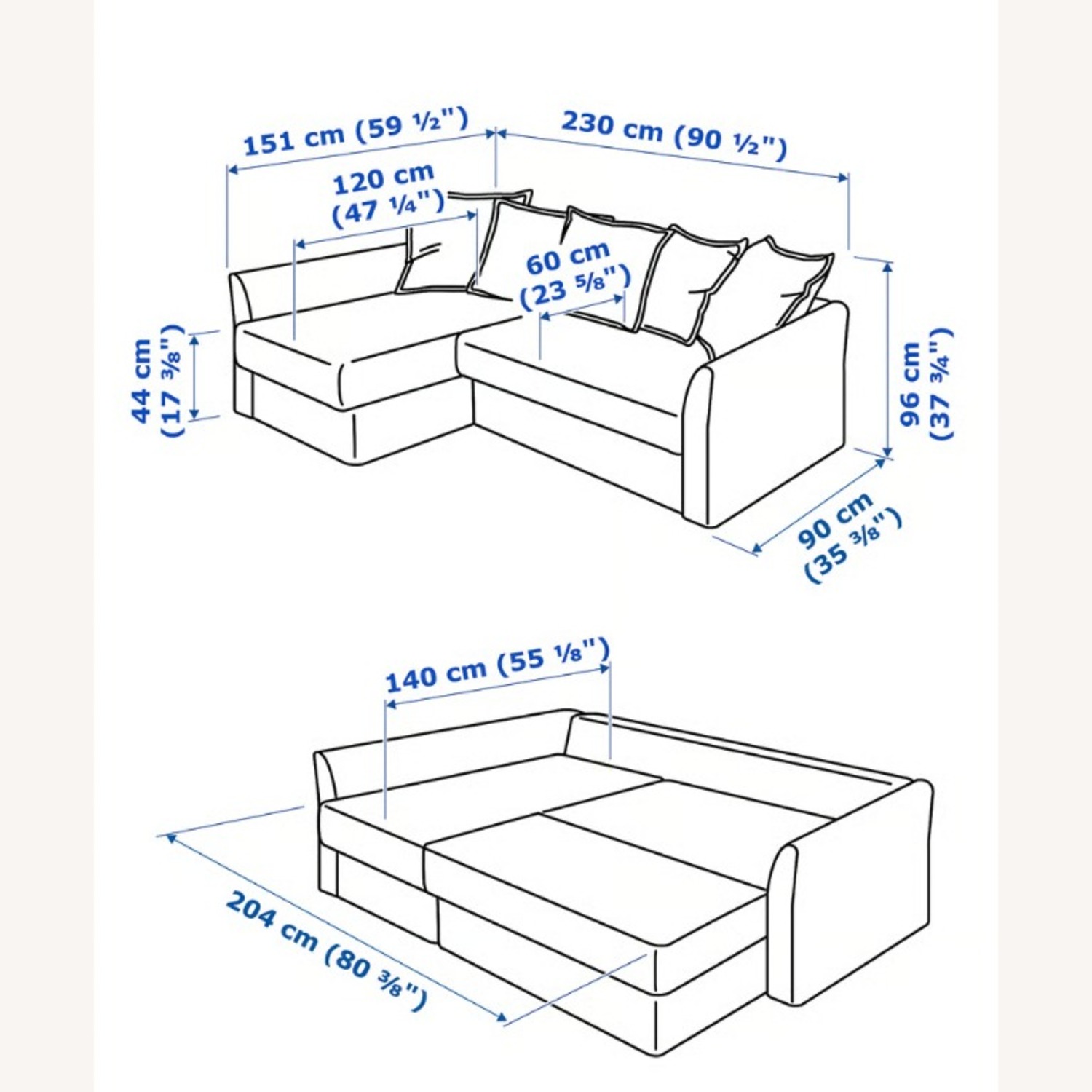 IKEA HOLMSUND Sleeper Sectional Sofa - image-1