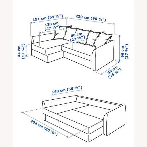Used IKEA HOLMSUND Sleeper Sectional Sofa  for sale on AptDeco