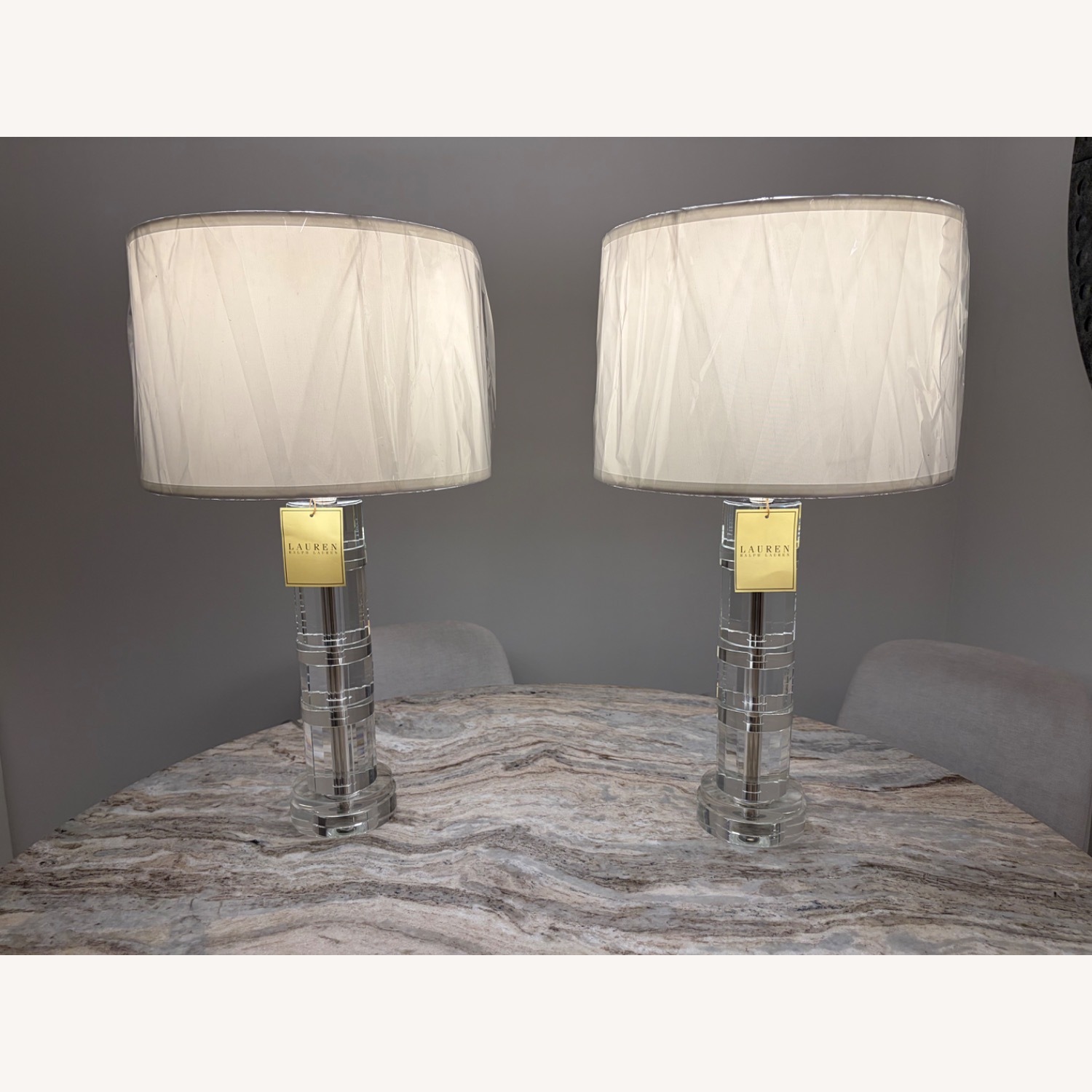 Ralph Lauren Farrah Crystal Column Table Lamps - image-1