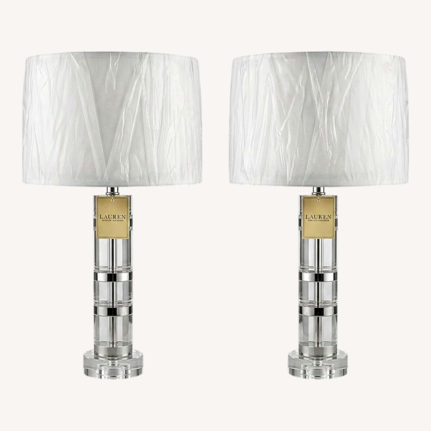 Ralph Lauren Farrah Crystal Column Table Lamps - image-0
