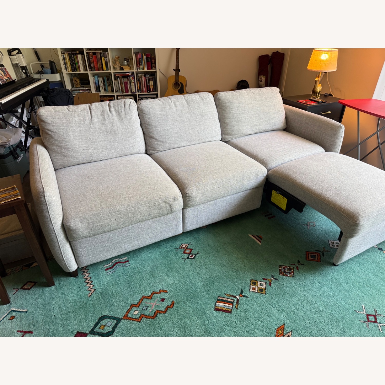 World Market Light Gray Fabric 3+ Seater Sofa - image-2