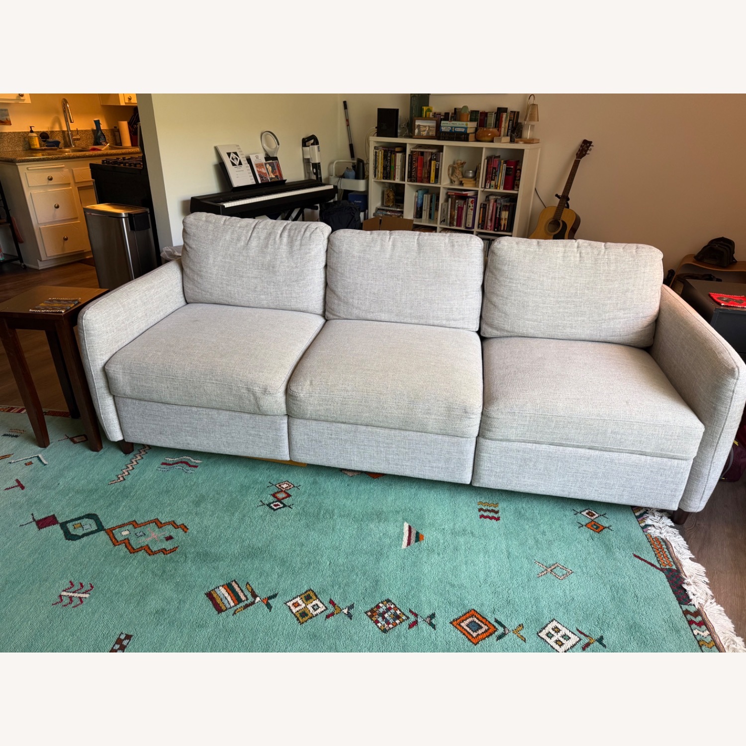World Market Light Gray Fabric 3+ Seater Sofa - image-3