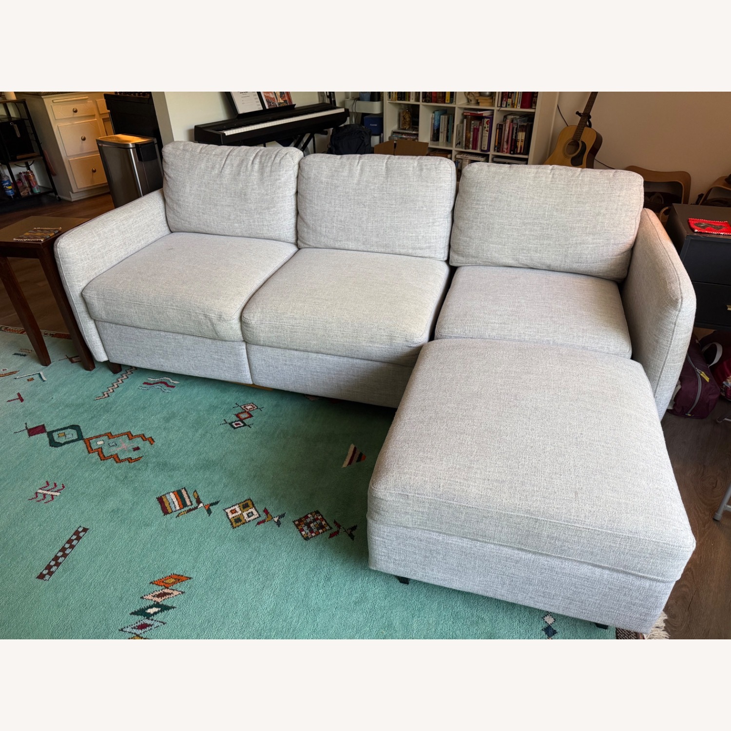 World Market Light Gray Fabric 3+ Seater Sofa - image-1