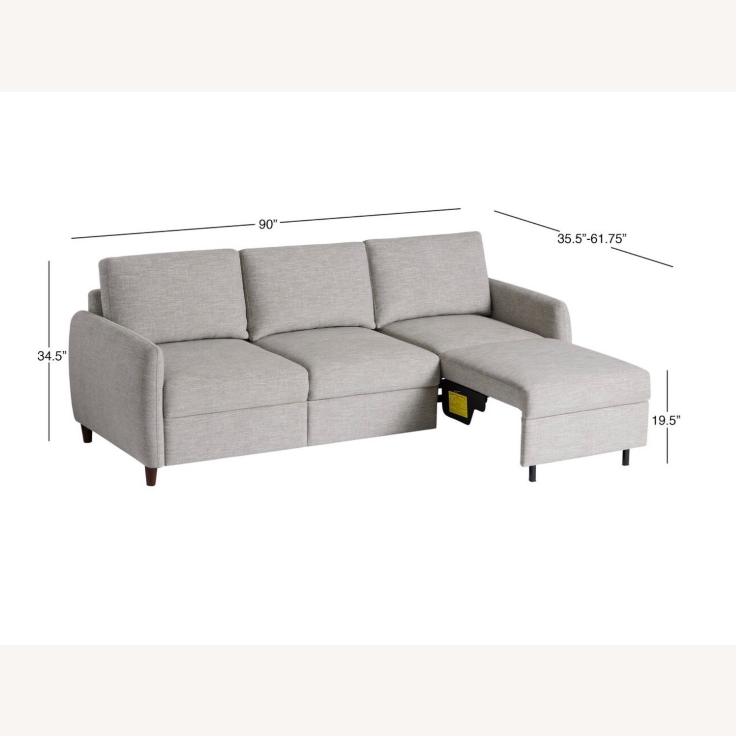 World Market Light Gray Fabric 3+ Seater Sofa - image-4