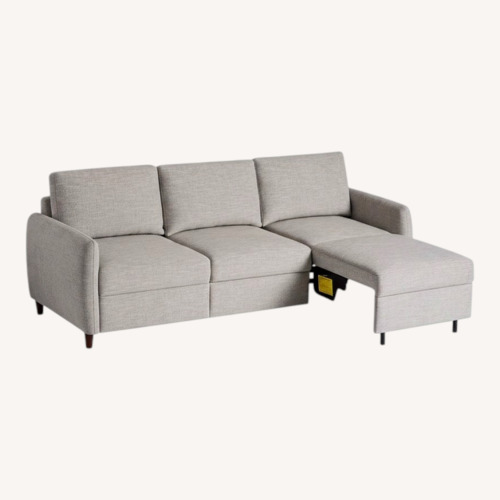 Used World Market Light Gray Fabric 3+ Seater Sofa for sale on AptDeco