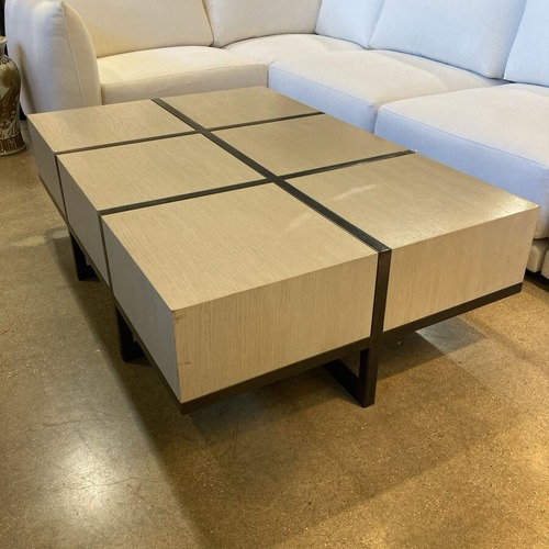 Used Contemporary Rectangular Wood & Metal Coffee Table for sale on AptDeco