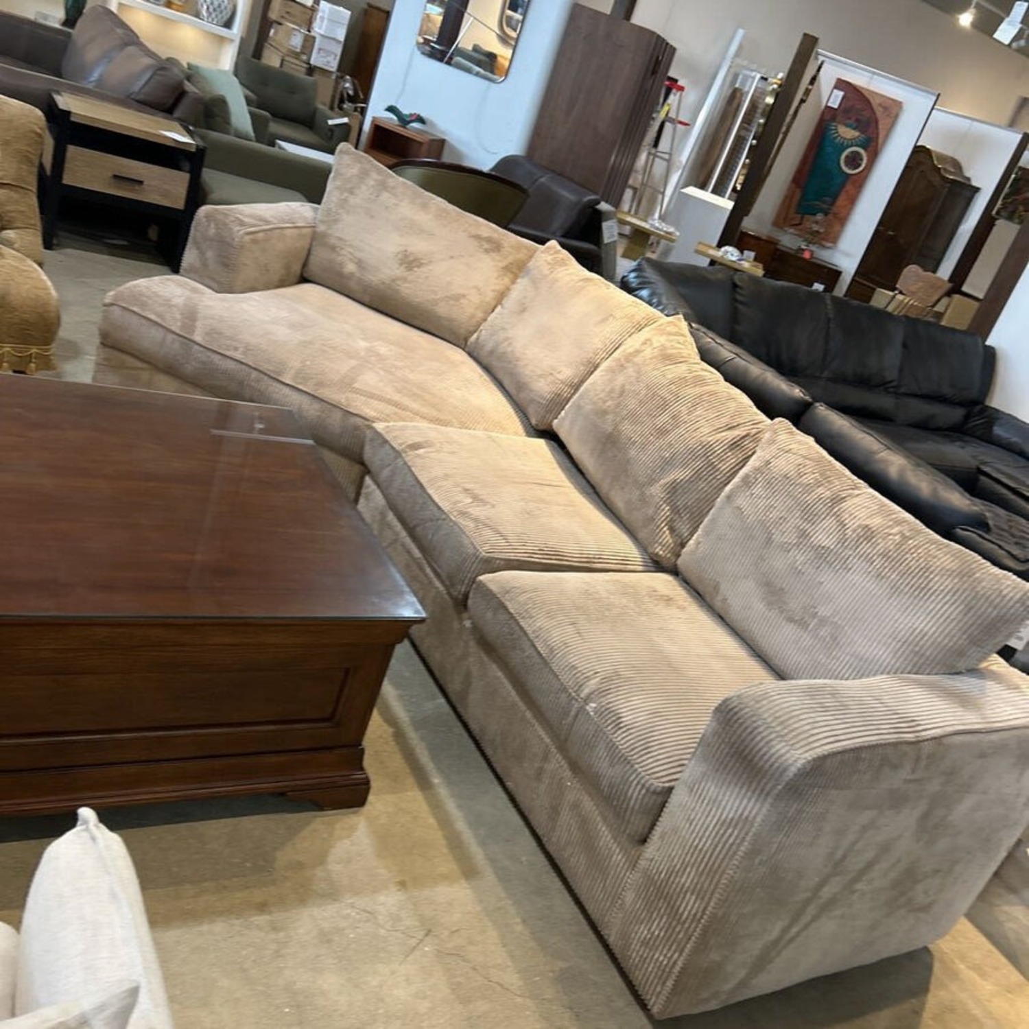 Angled 2-Piece Corduroy Sectional - image-2