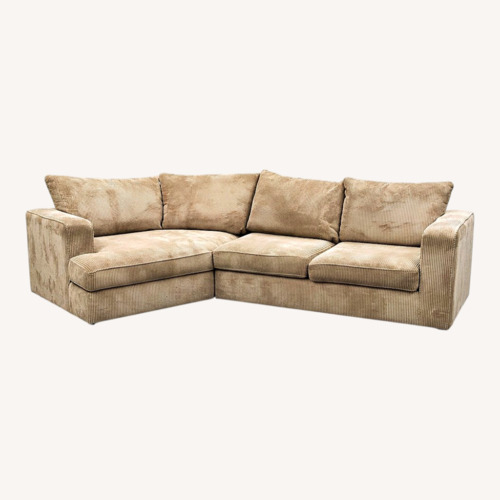 Used Angled 2-Piece Corduroy Sectional for sale on AptDeco