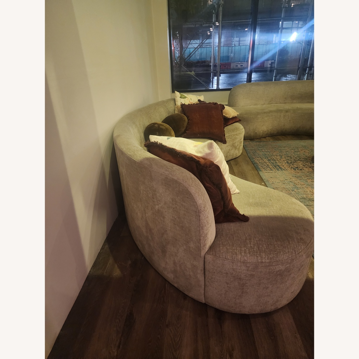 White Wool 3+ Piece Sectional - image-2