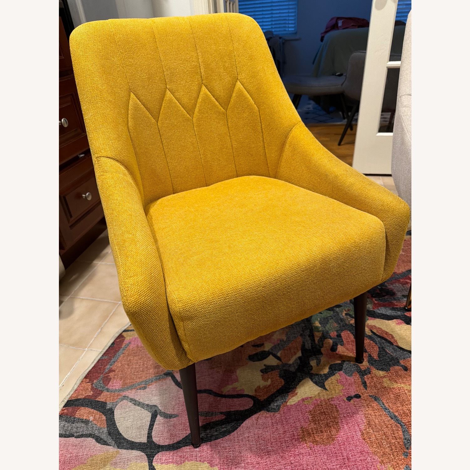 Corvus Fabric Dining Chair - Yellow - image-1