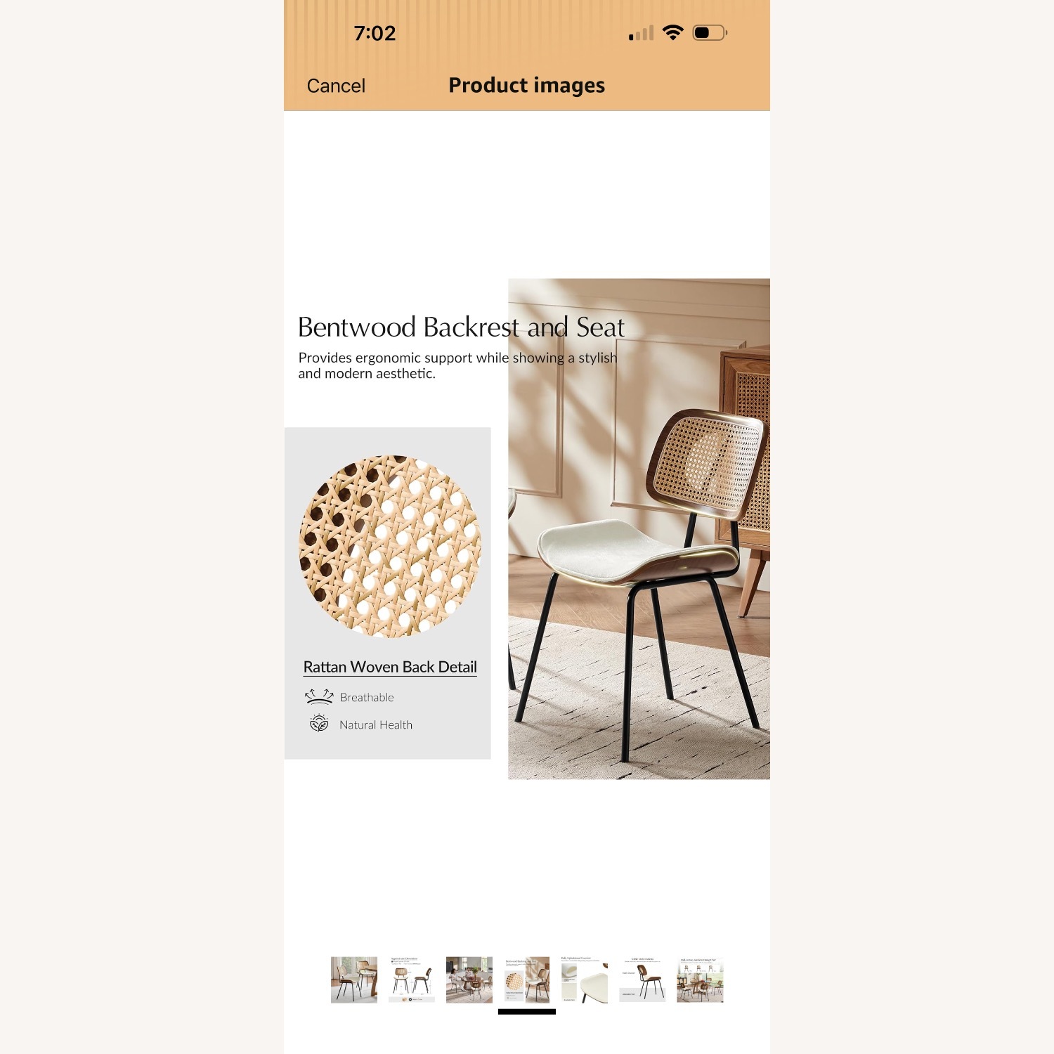 HULALA HOME Rattan Dining Chairs  - image-2