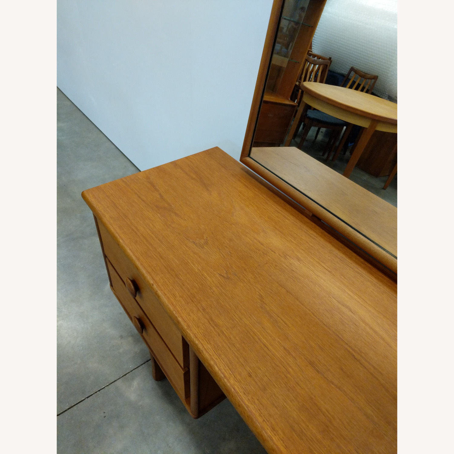 Vintage Mid Century Modern Teak Vanity Desk - image-7