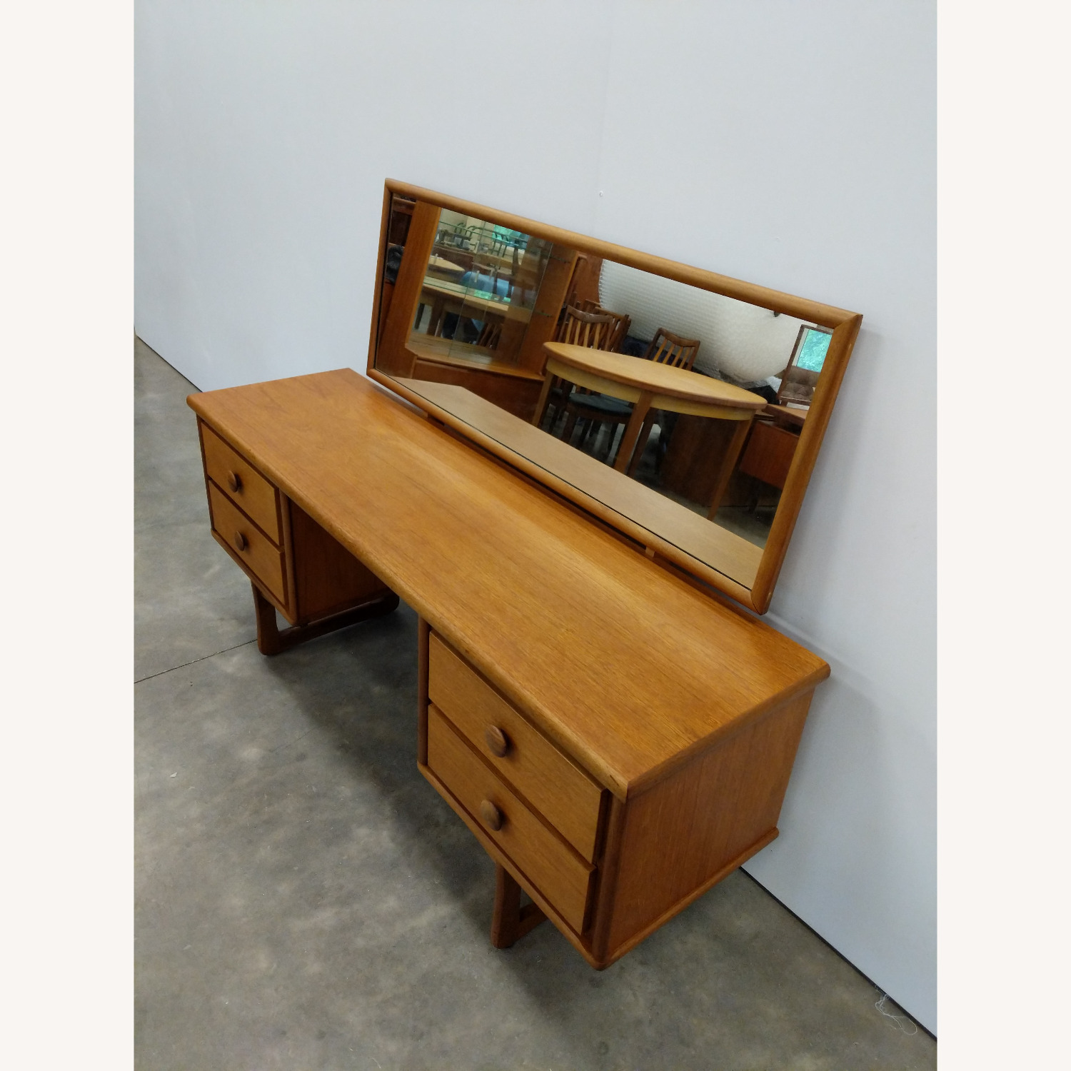 Vintage Mid Century Modern Teak Vanity Desk - image-4
