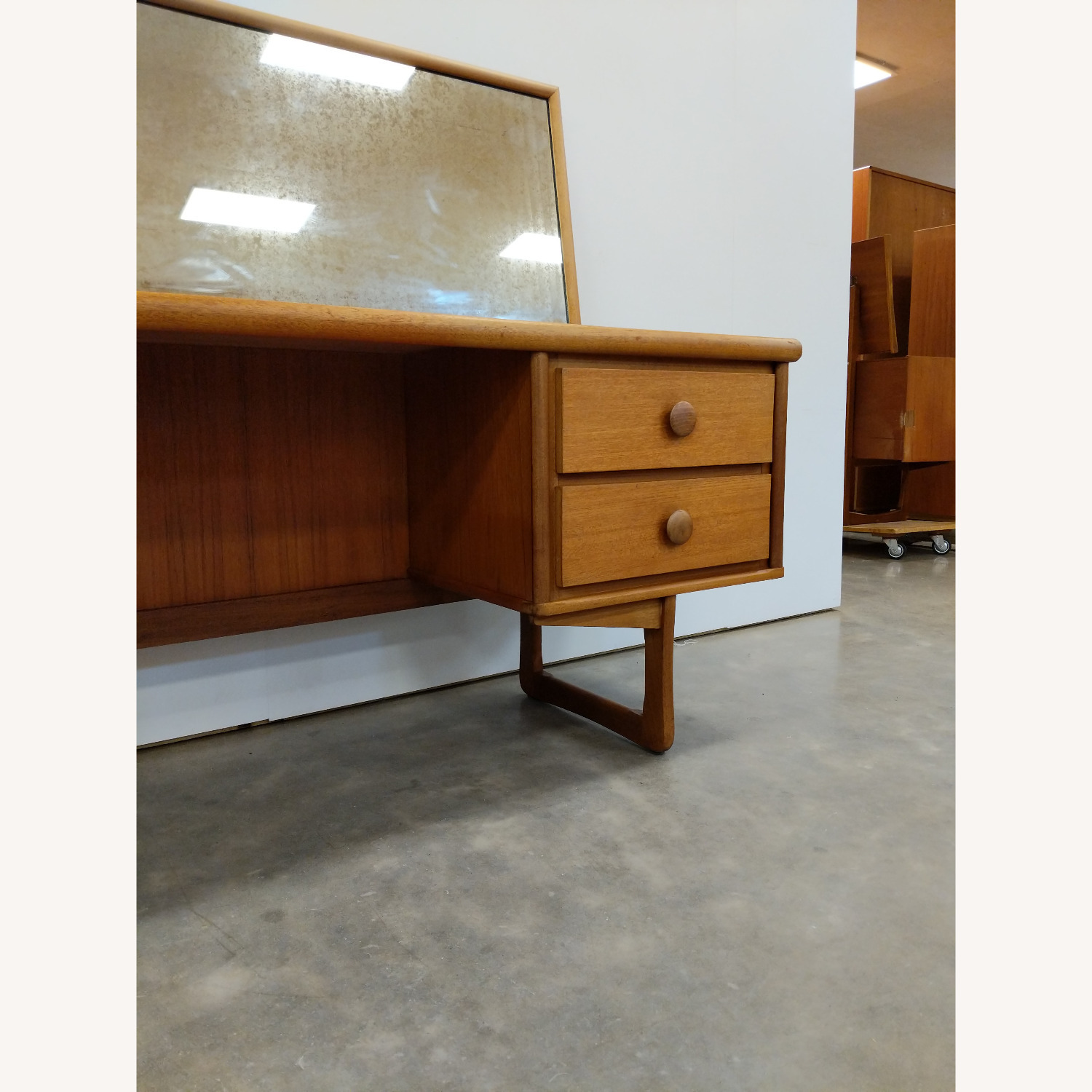 Vintage Mid Century Modern Teak Vanity Desk - image-6